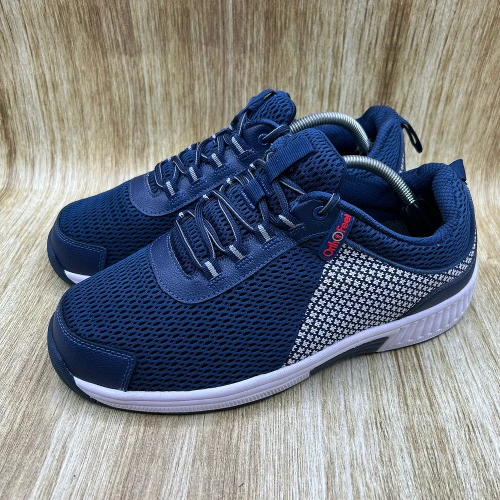 Orthofeet Edgewater Sneakers Men's Size 9.5 Wide 4E Blue Walking Shoes 616